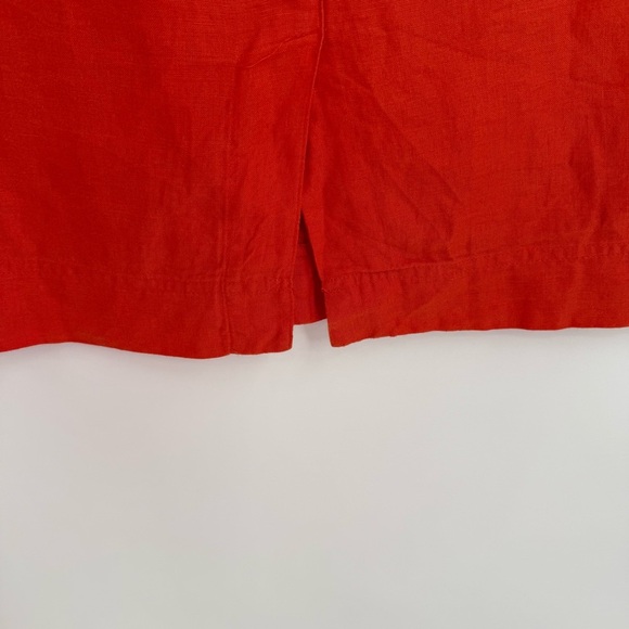 Talbots Pure Irish Linen Casual Skirt Button Tie Pockets Size 14 Coral Women’s - Picture 7 of 8